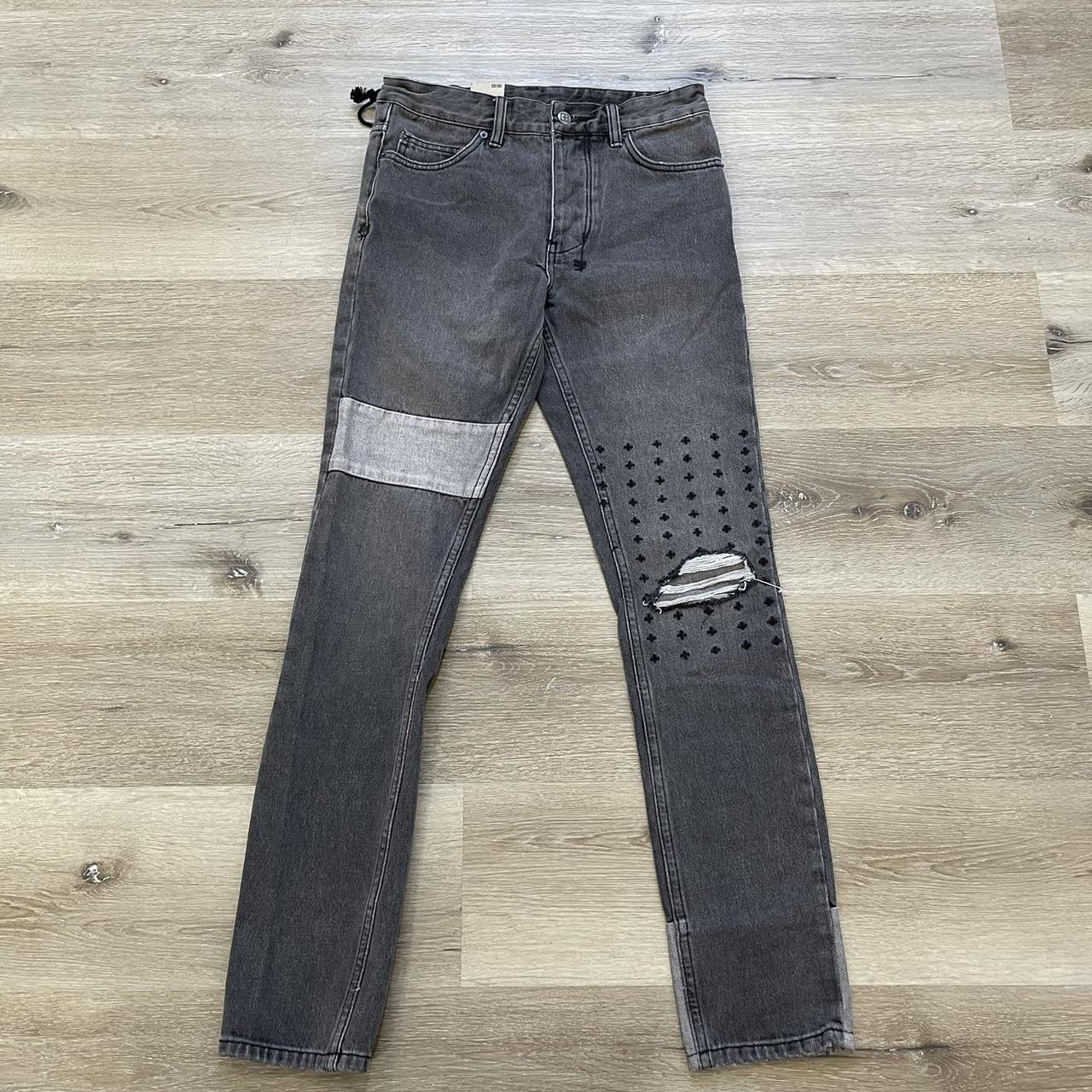 Ksubi black distressed slim straight jeans Faded... Depop