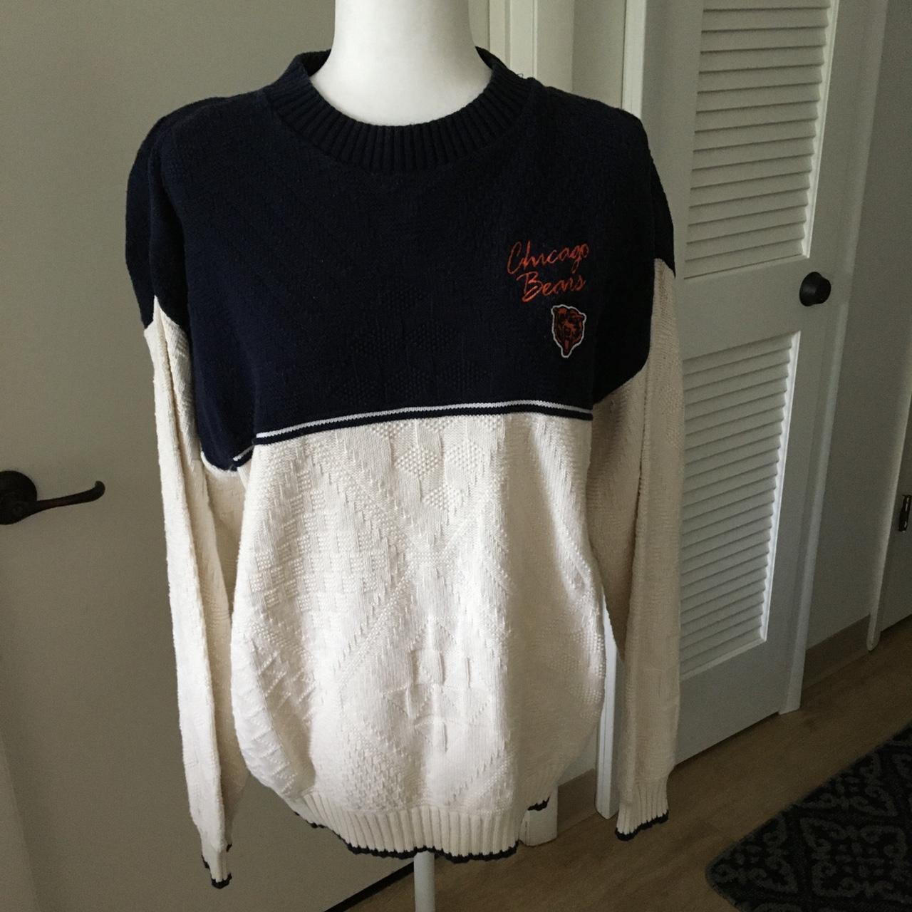 chicago bears vintage sweater with small bleach - Depop