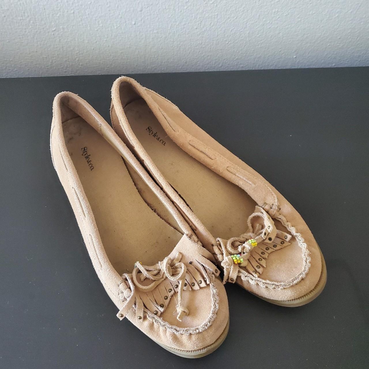 Style & Co Women's Cream Loafers Depop