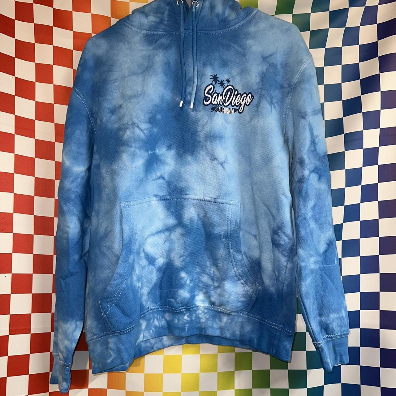 Blue Tie Dye San Diego California Hoodie / - Depop