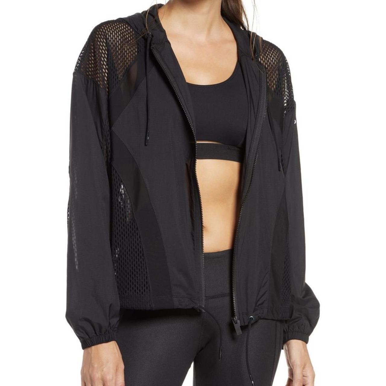 ALO Yoga Feature Mesh Zip-Up Hooded Jacket, Size