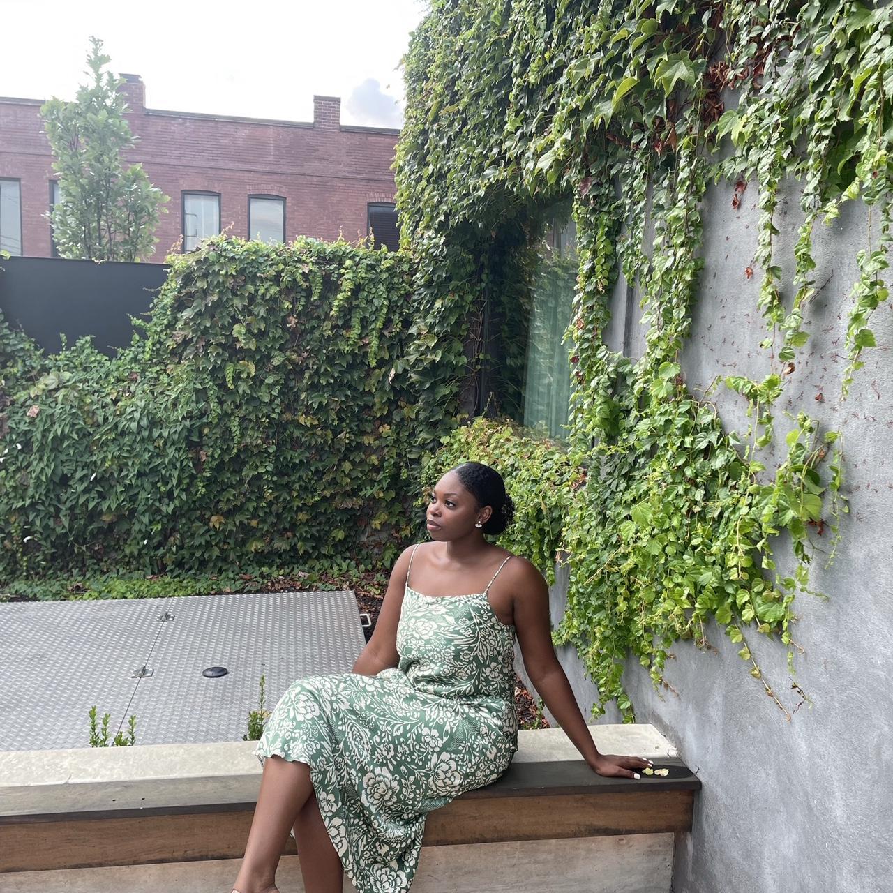 Beautiful Zara green floral dress