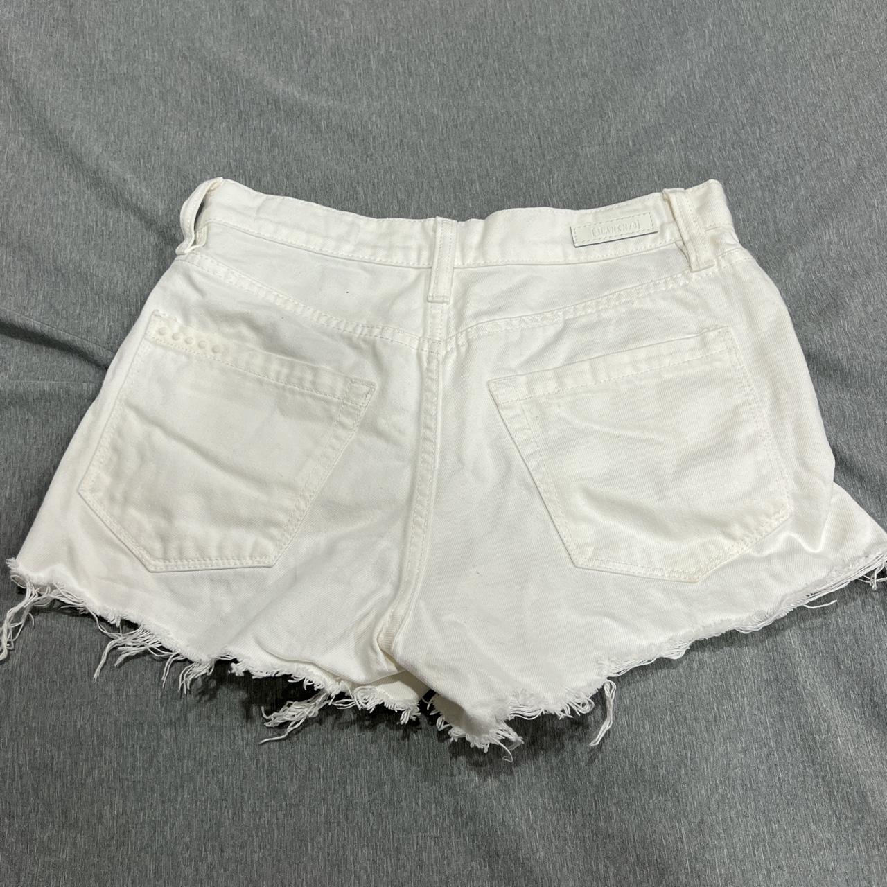 BLANKNYC white ripped Jean shorts - Depop