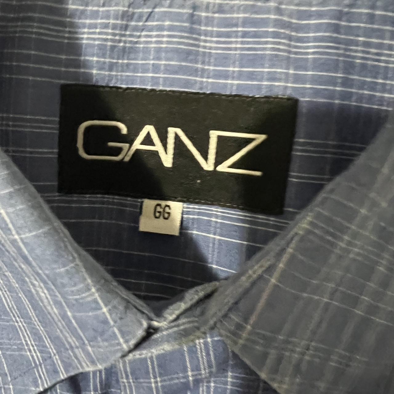 Men’s GANZ Brand Short Sleeve Dark Blue Plaid Button... | Depop