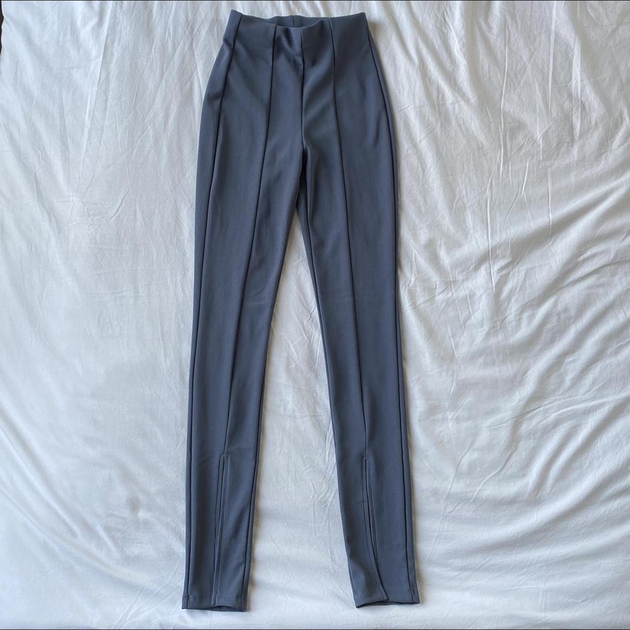 Zara Women's Grey and Blue Leggings Depop
