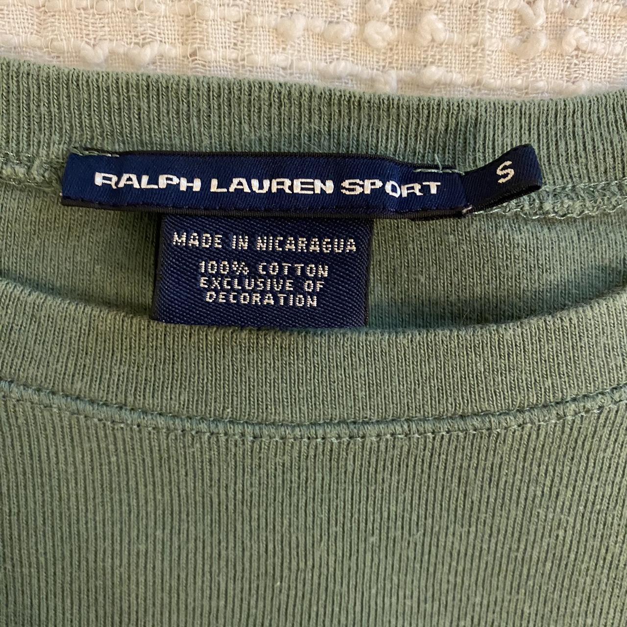 Cute dark sage green fitted Ralph Lauren Sport... - Depop