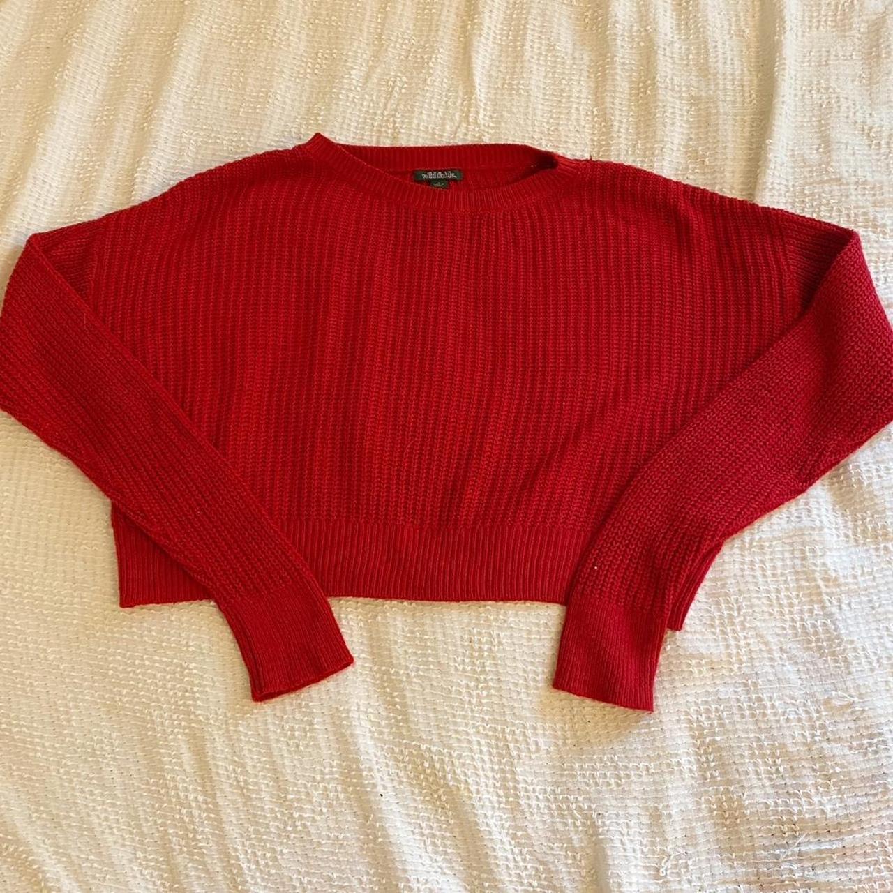 Red knit cropped sweater from Wild Fable in a size