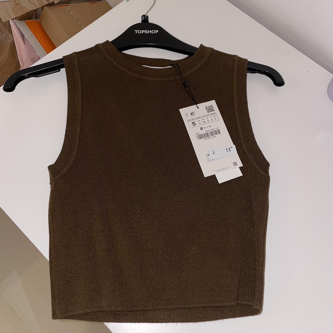 Zara Women's Brown Vest Depop