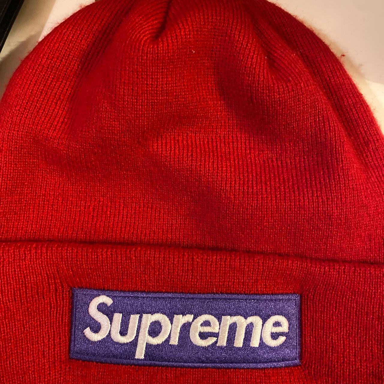 Supreme FW17 Box Logo Beanie in Red and Purple,... - Depop