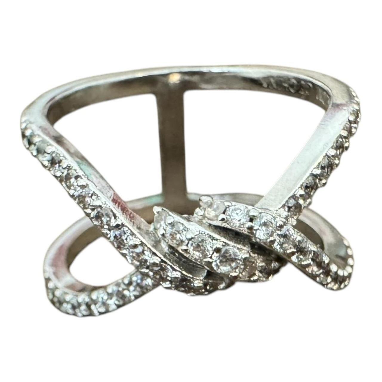 Women's Ring - Silver – Beautiful interlocking CZ… - image 3