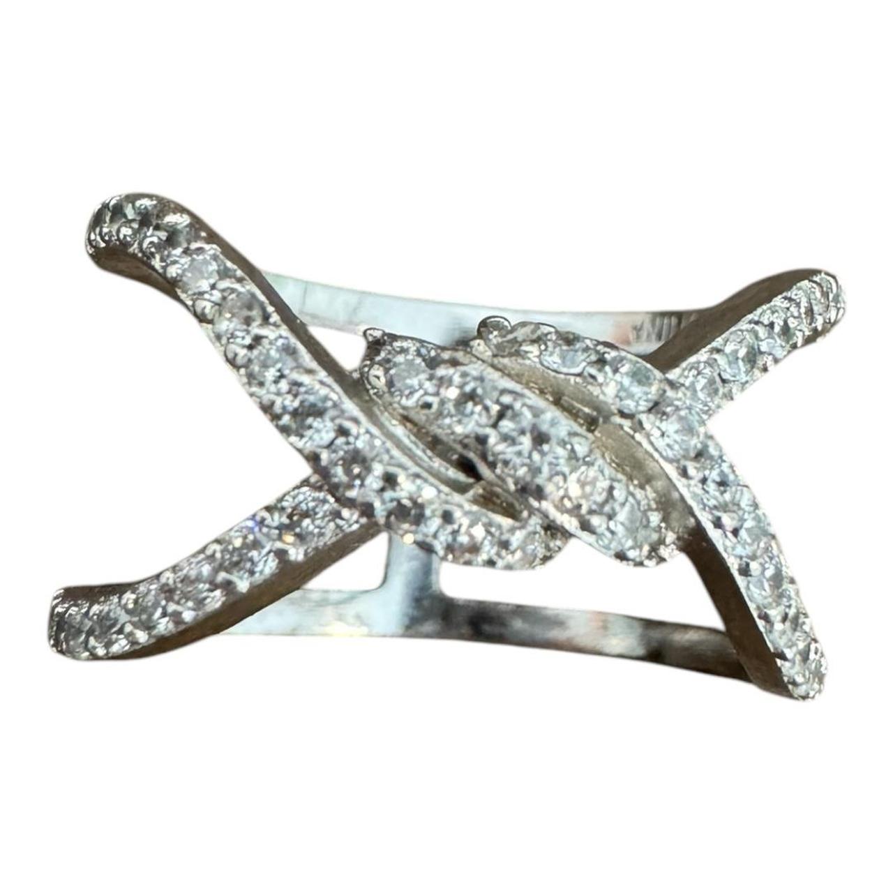 Women's Ring - Silver – Beautiful interlocking CZ… - image 1