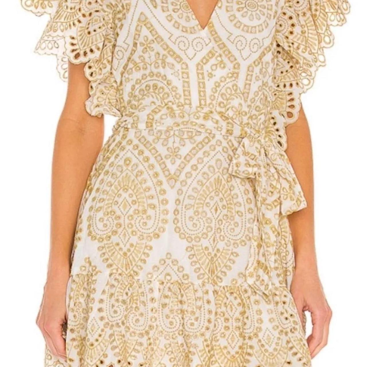 MinkPink Women's Dress - White/Yellow - XS – Mink pink yellow and white eyelet dress