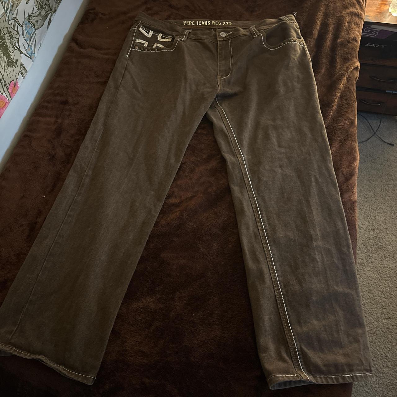 Pepe Jeans Men's Embroidered Jeans Brown 44