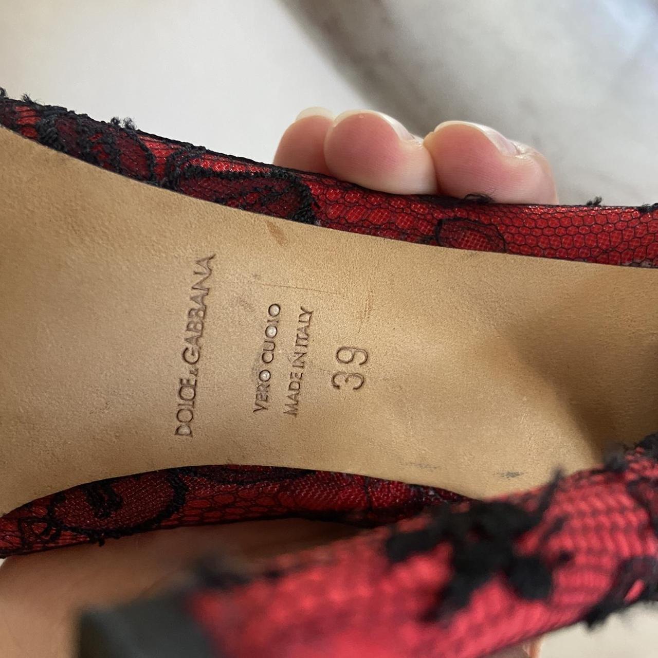 dolce and gabbana red and black shoes