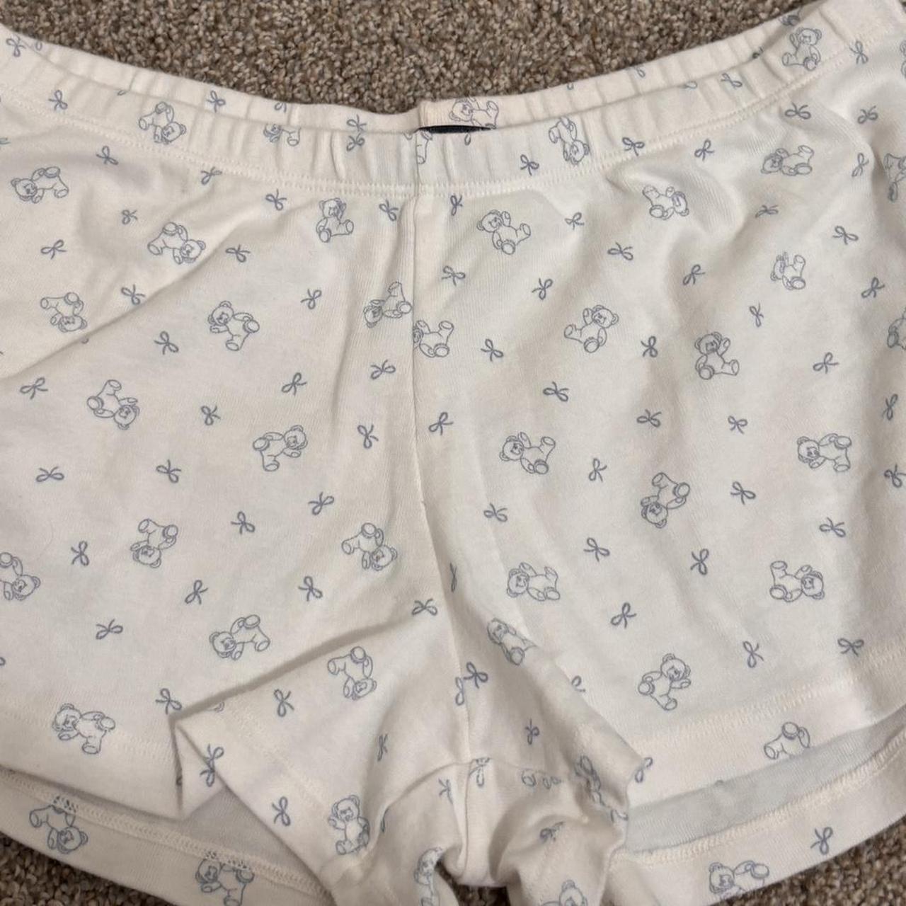 brandy melville teddy bear white and blue pj set... Depop