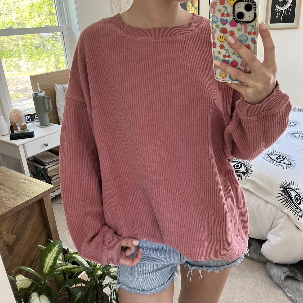 Aerie Women's Pink Sweatshirt Depop