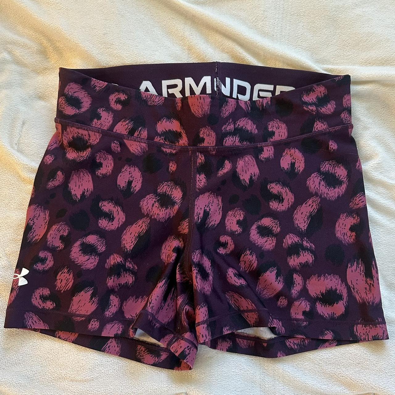 Under Armour leopard print spandex shorts. Thick... Depop