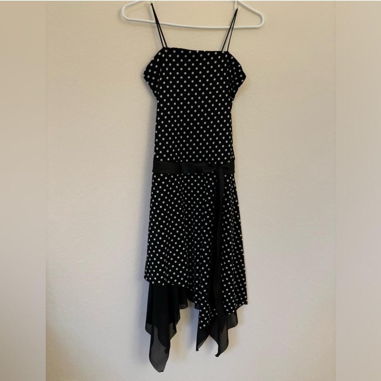 Polka dot asymmetric dress