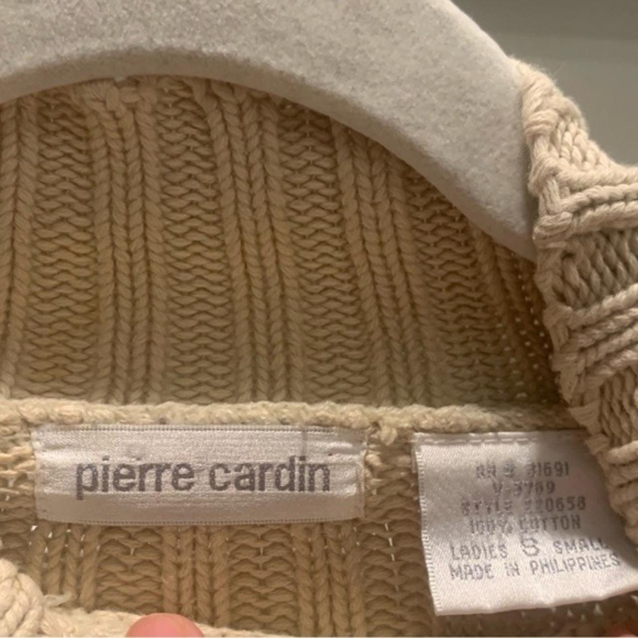 Ribbed sweater Pierre Cardin cream 100 cotton mock Depop