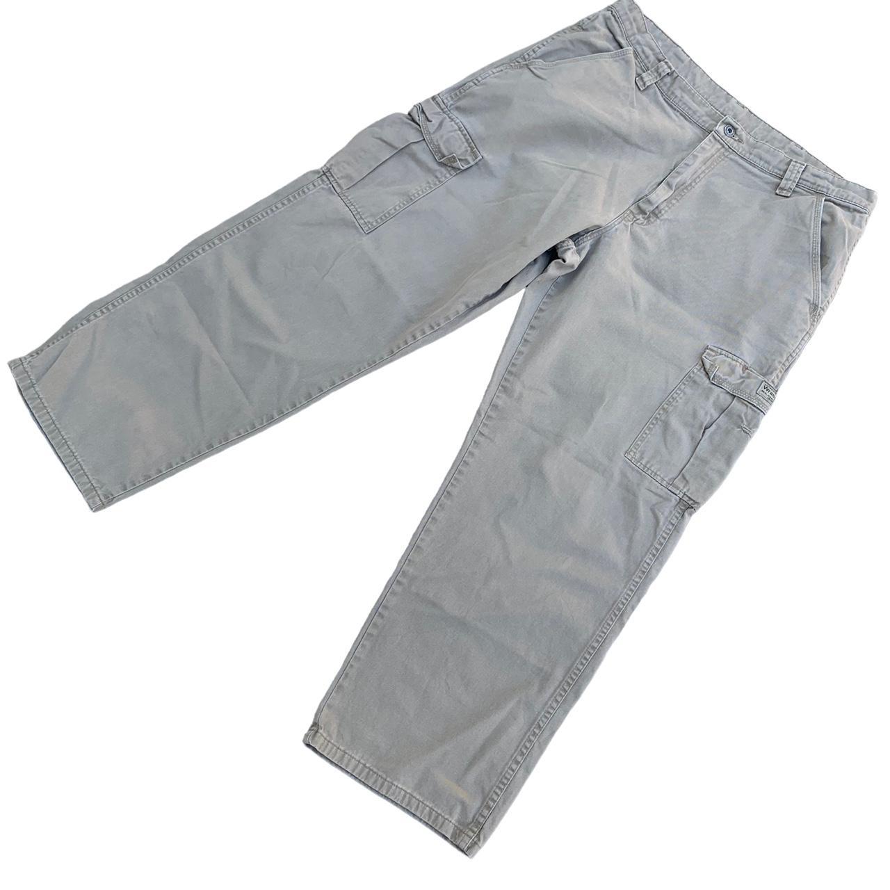 wrangler-original-cream-men-s-cargo-pants-in-good-depop