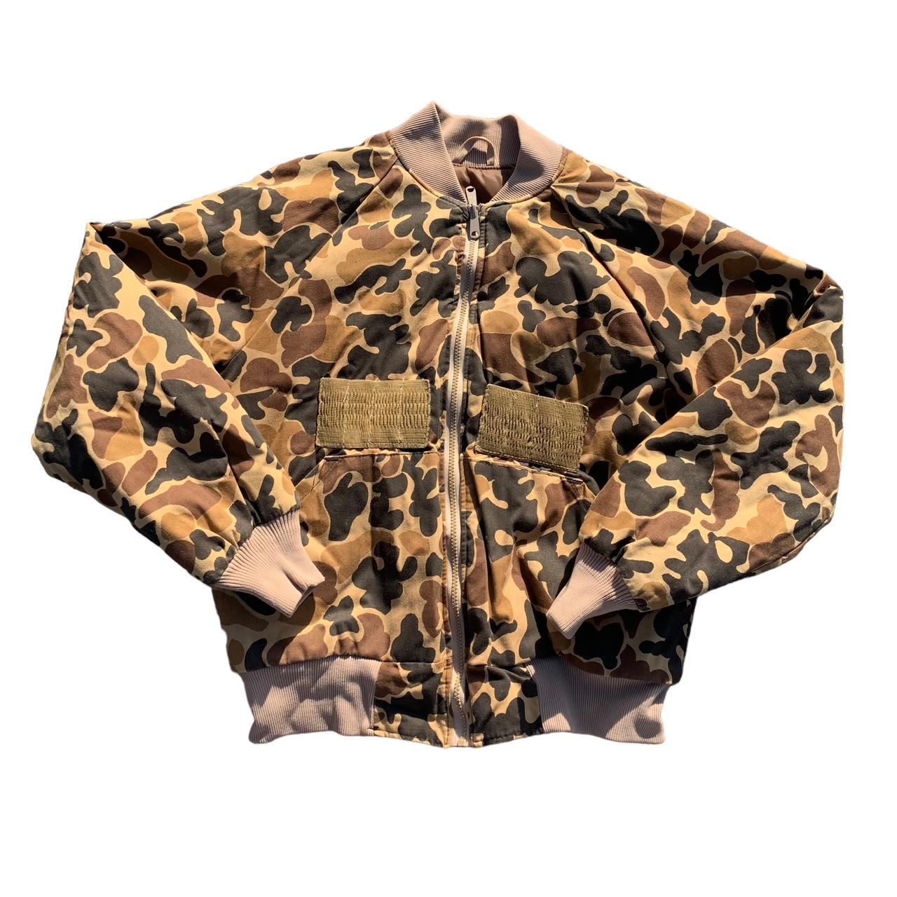 Vintage 80s 90s Duck Camo Hunting Reversible Bomber... - Depop