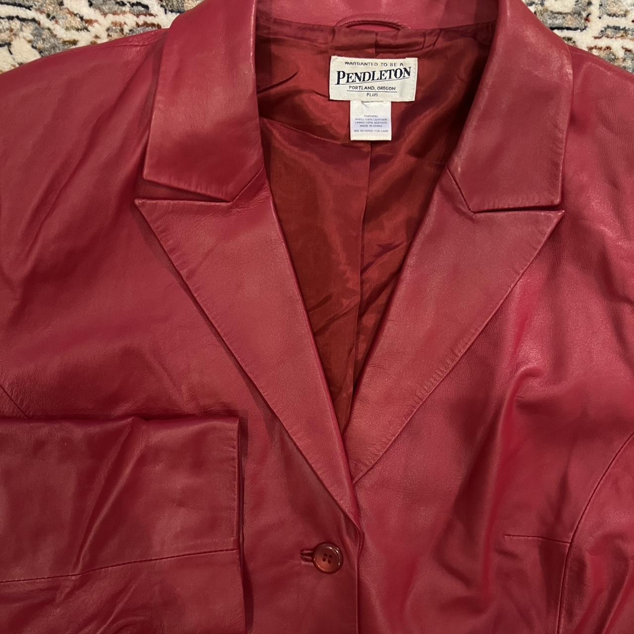 Pendleton Women's Leather Jacket - Red/Burgundy -… - image 1