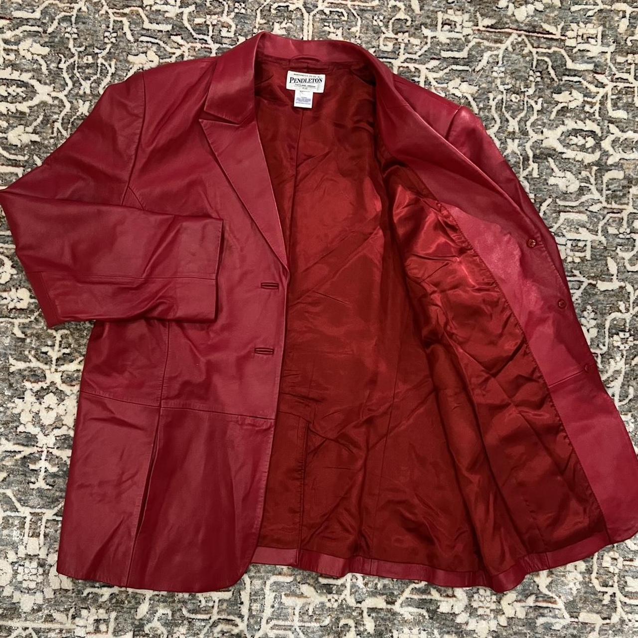 Pendleton Women's Leather Jacket - Red/Burgundy -… - image 4