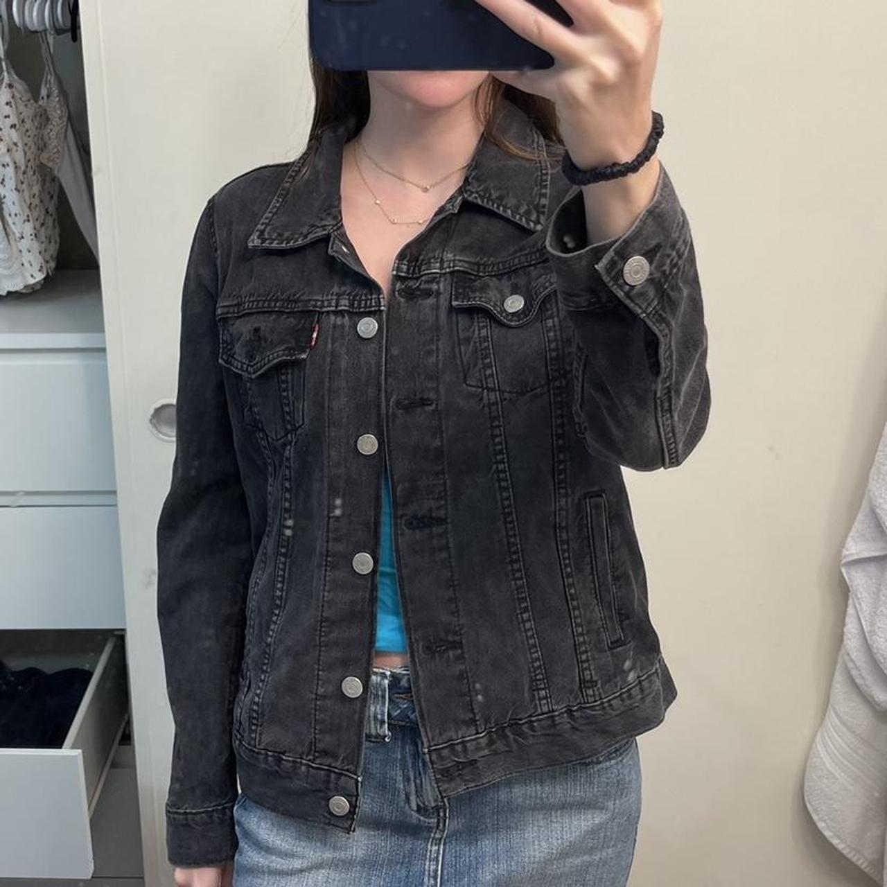 Levi's black best sale jean jacket womens