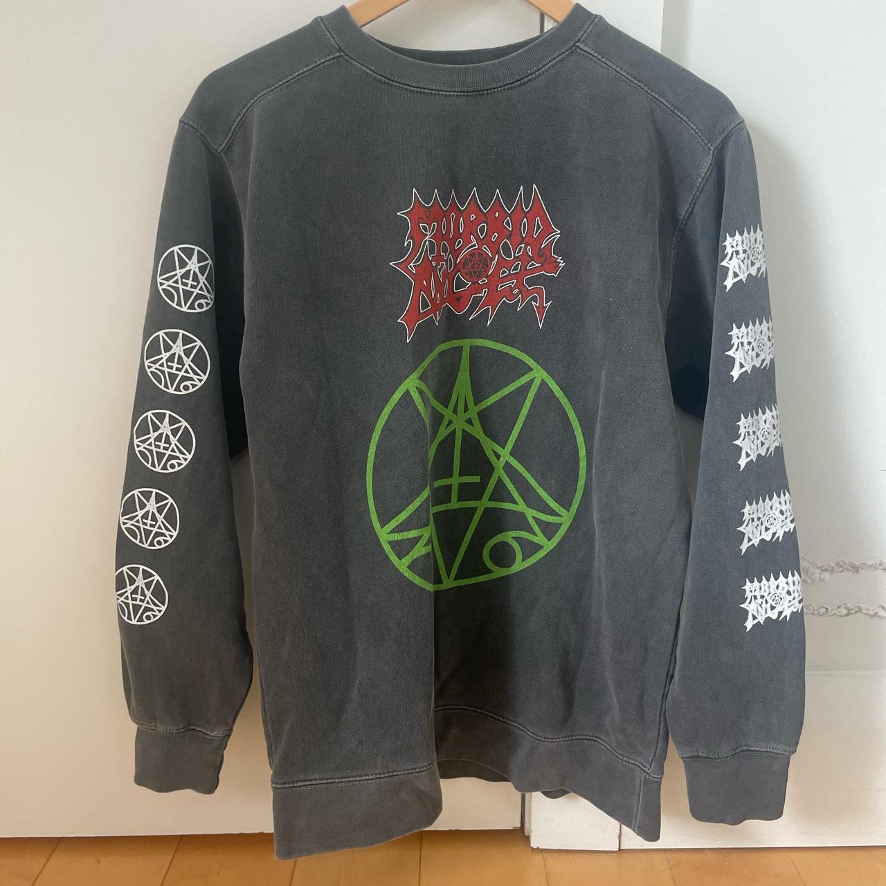 Vintage faded grey Morbid Angel death metal band... - Depop