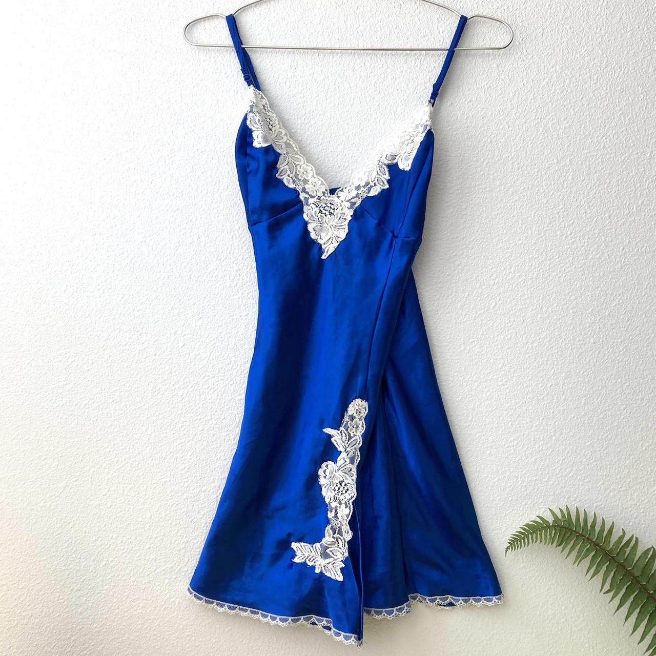 Fredericks of Hollywood vintage royal blue and white