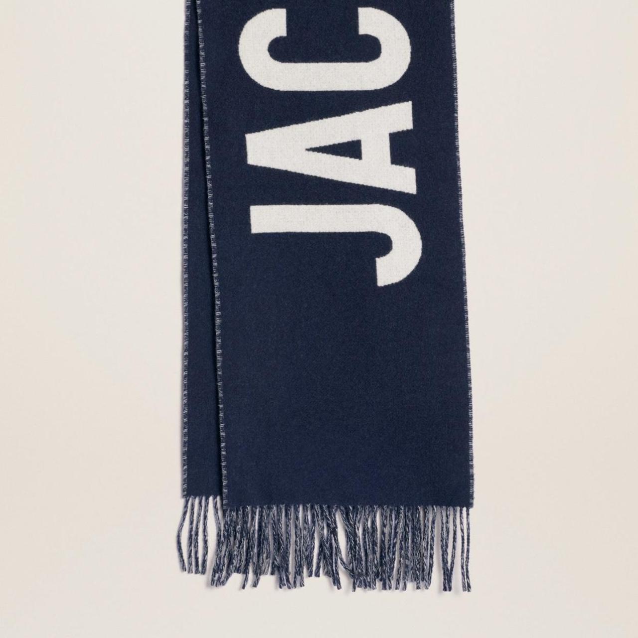 Jacquemus fringe logo print navy scarf Brand new... - Depop