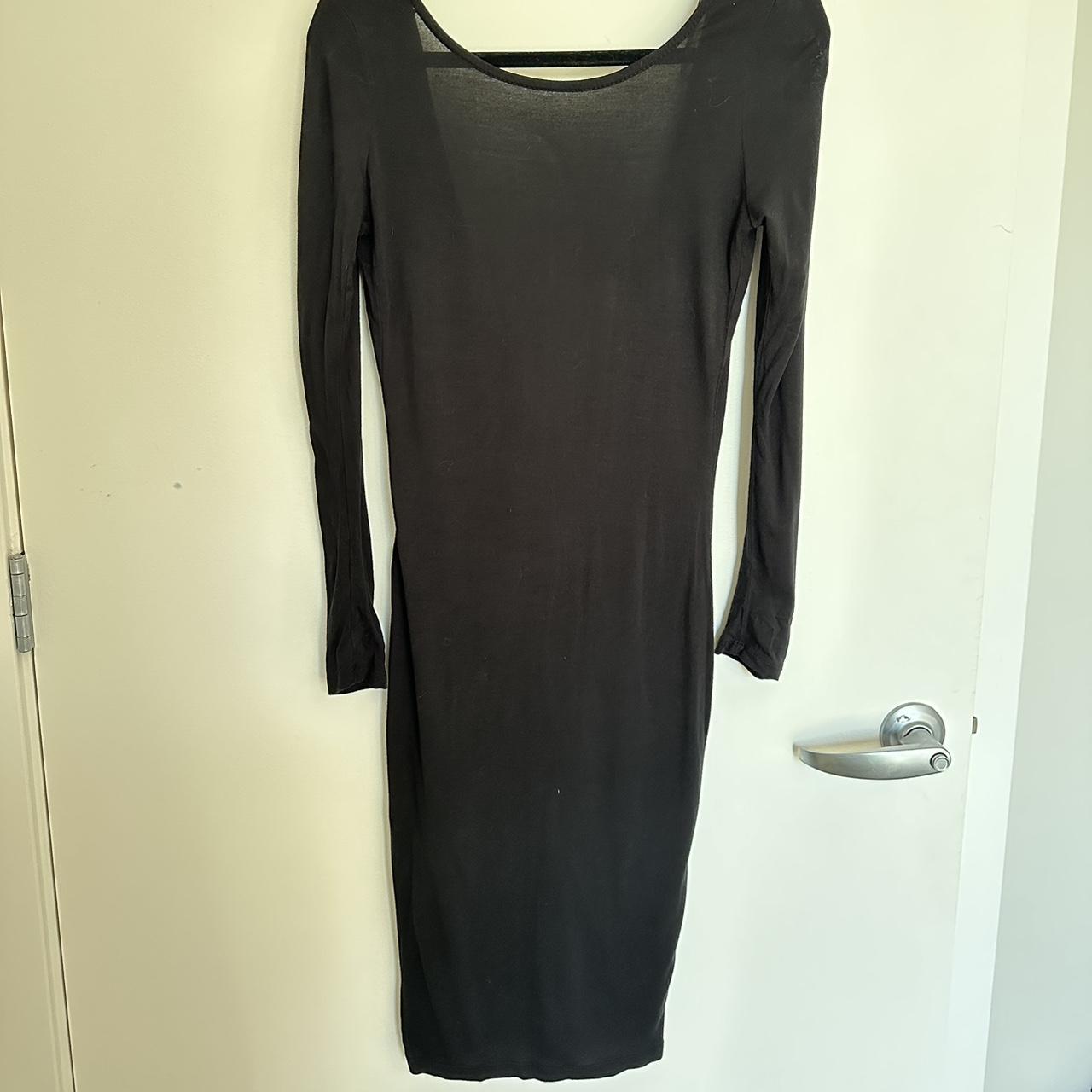 Forever 21 cowl back dress in black. Knee length... - Depop