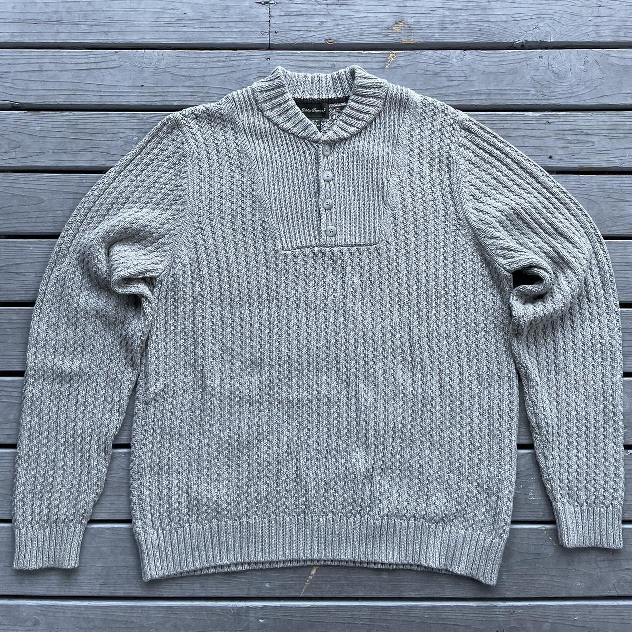 new eddie bauer button up sweater cardigan tan brown... Depop