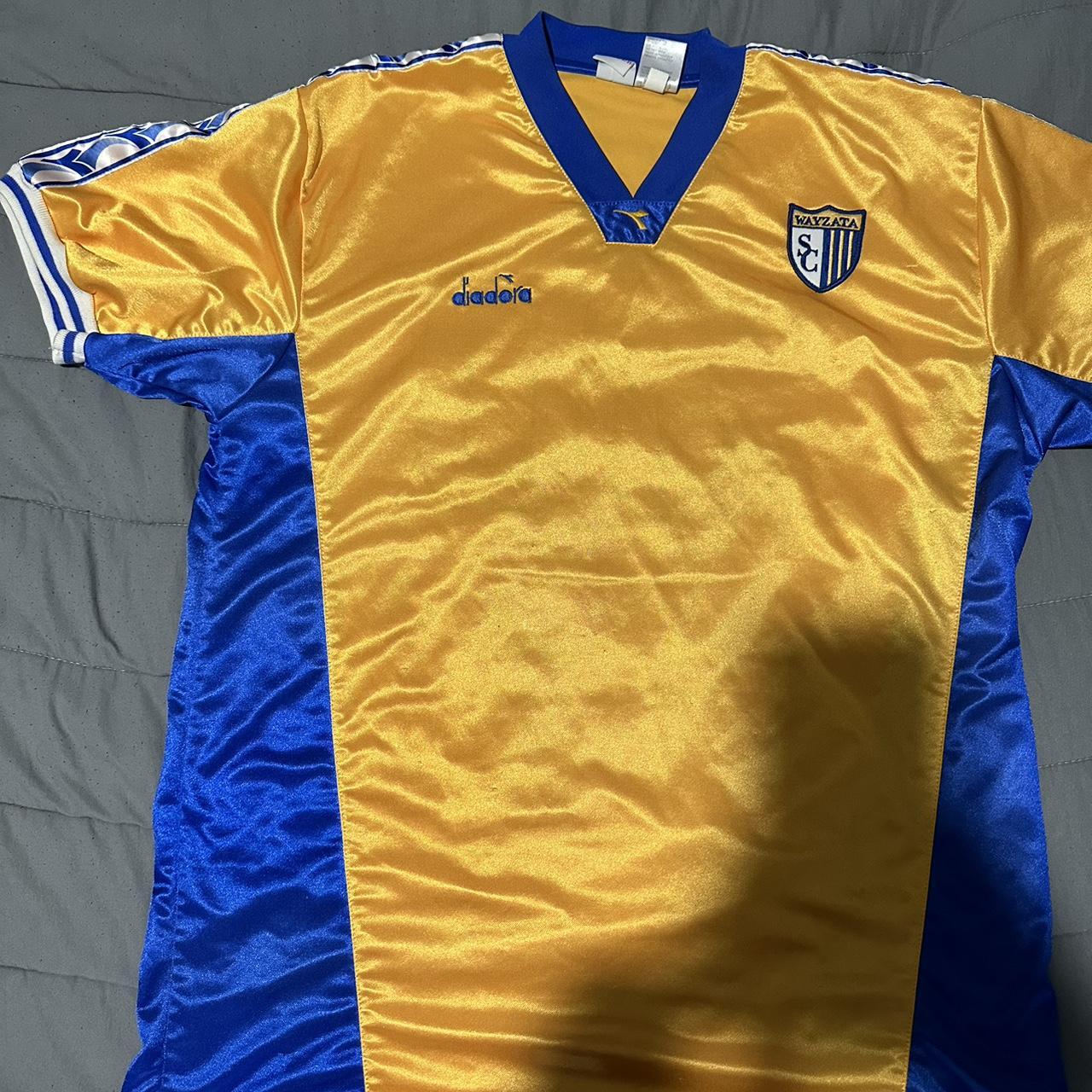 Vintage diadora soccer jersey - Depop