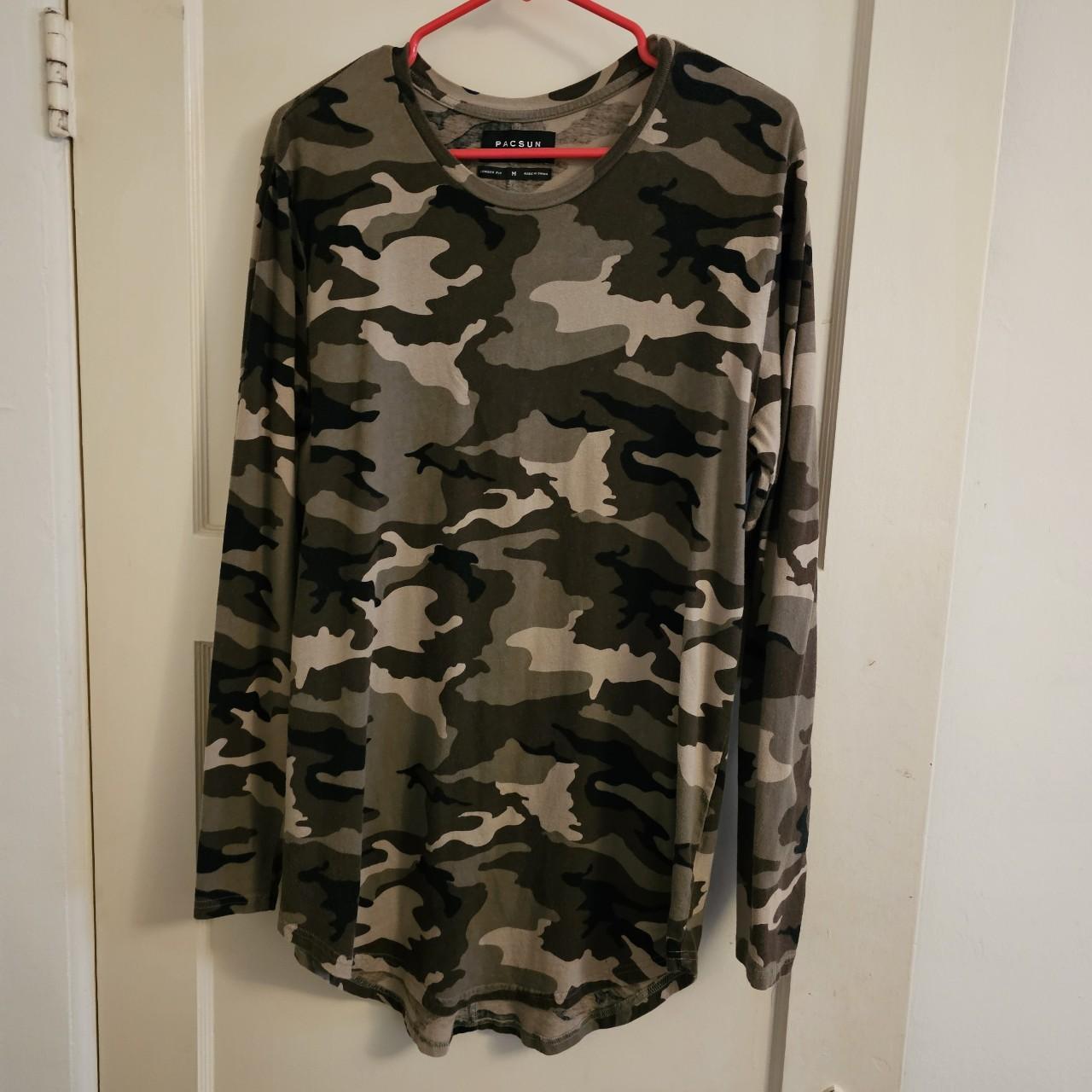 PacSun Men's Shirt - Khaki/Green - M – PACSUN mens size M BROWN camo long …