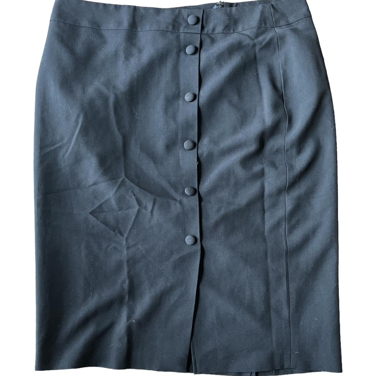 matalan black a line skirt with buttons size 18.... Depop