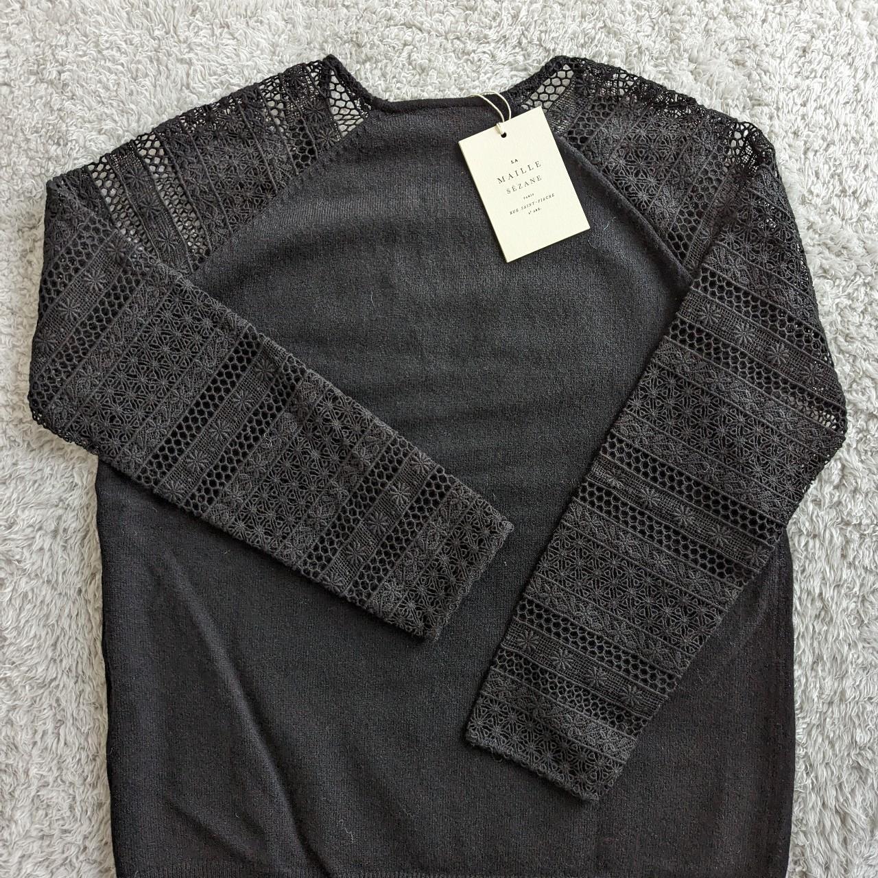 Sézane Women's Black Jumper | Depop