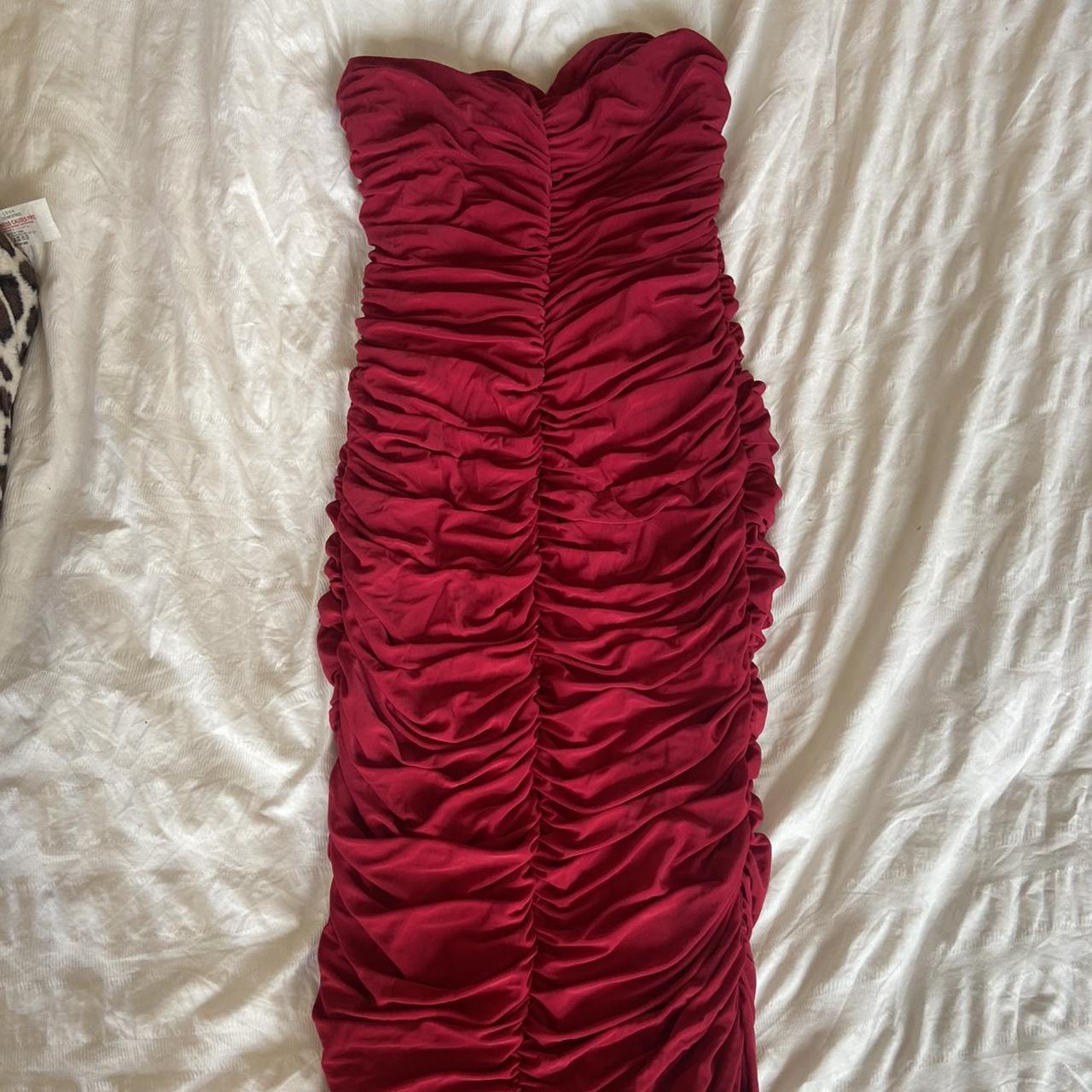 Club L Women's Red and Burgundy Dress | Depop