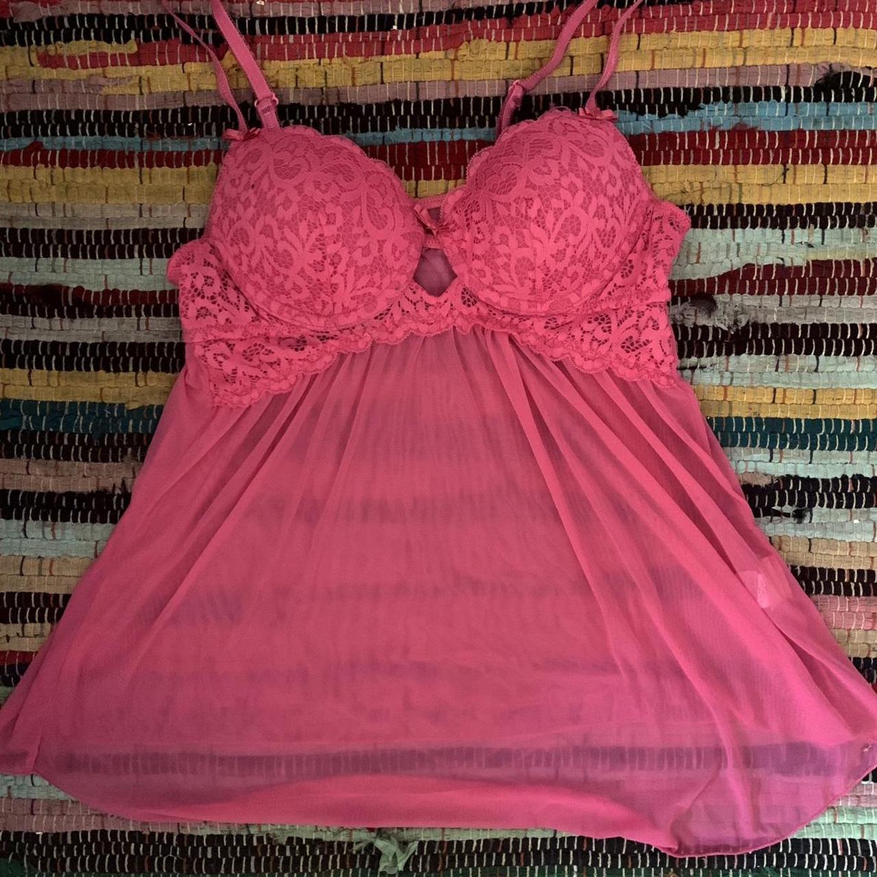 pink mesh babydoll dress