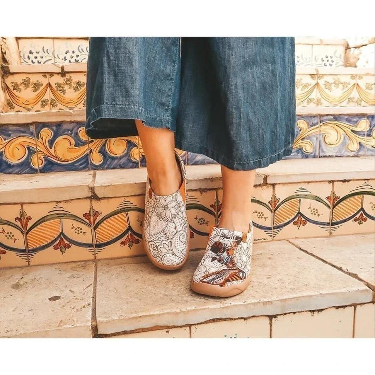 U-mask women's deadstock multi colour boho casual funky loafers