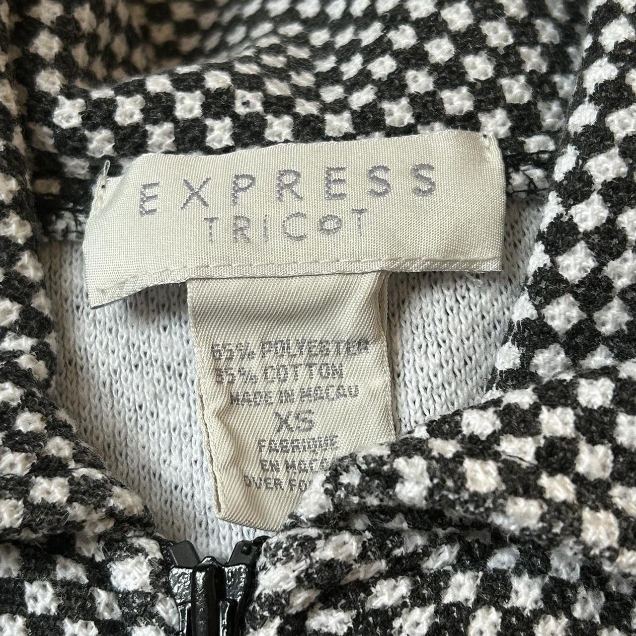 90s checkered zip up sweater jacket with collar,... - Depop