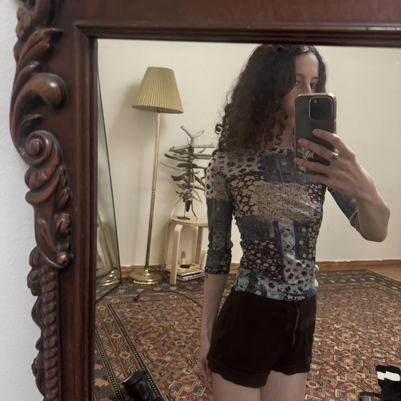 Women's Crop top - Blue/Multi - S – Y2K patchwork… - image 2