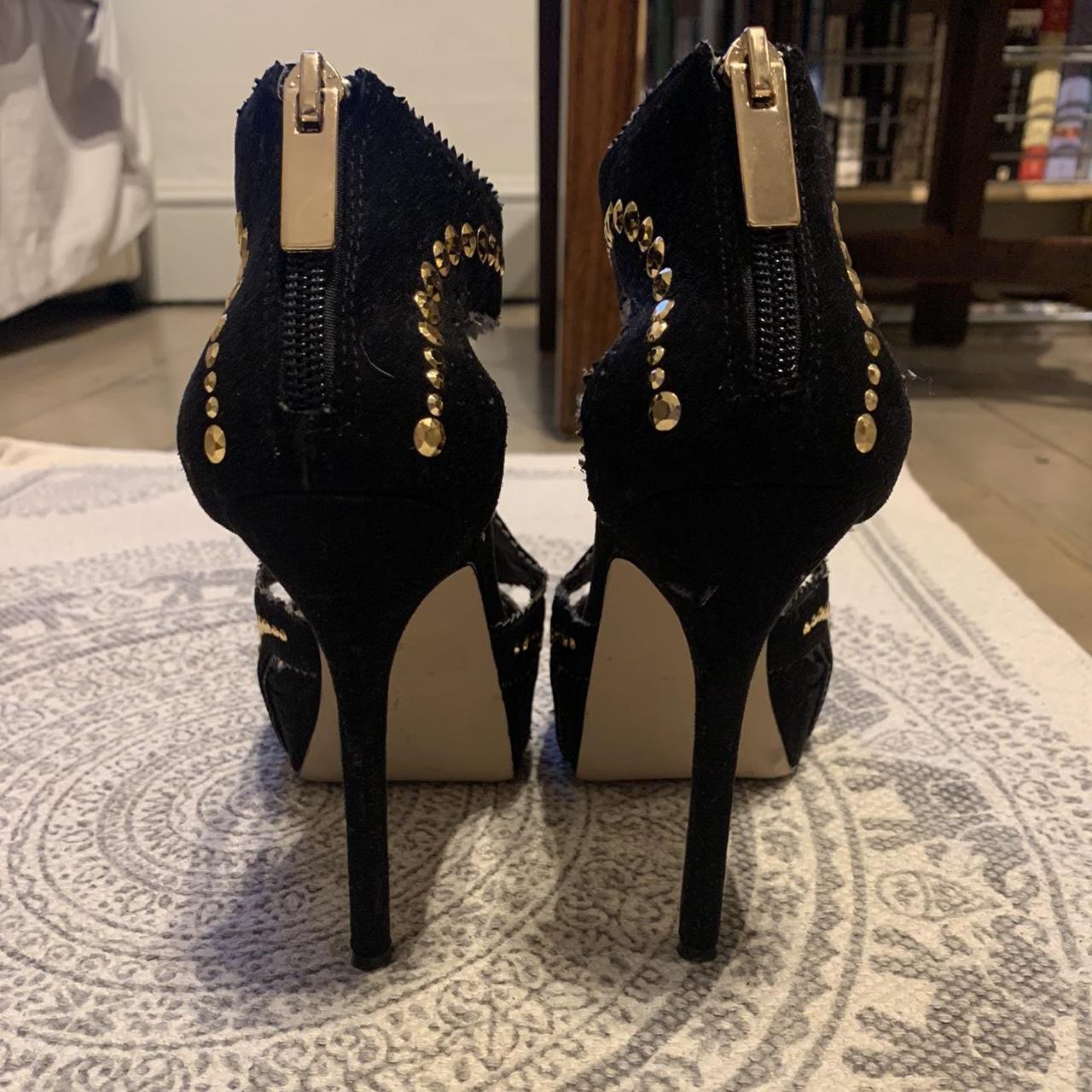 Carvela by Kurt Geiger black and gold platform Depop