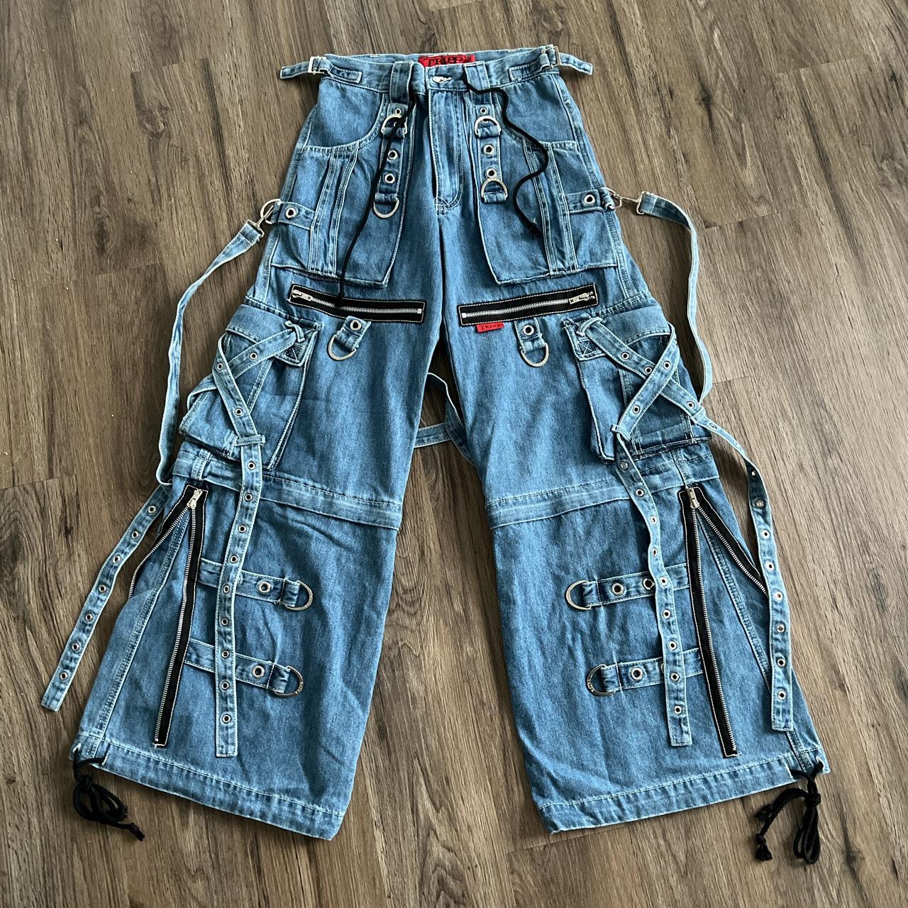 Tripp nyc denim strapped grommets pants Size... Depop