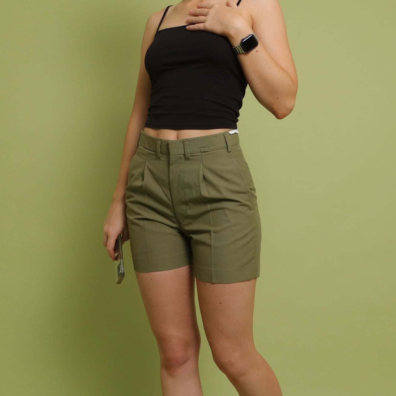 Men's Green and Khaki Shorts Depop