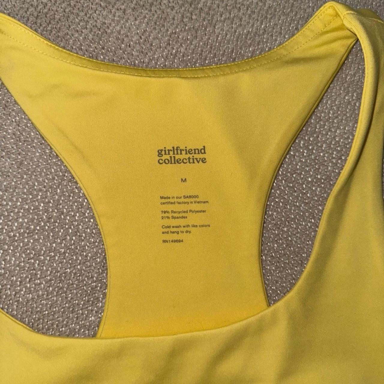 Yellow Girlfriend Collective sporty bra top activewear Depop