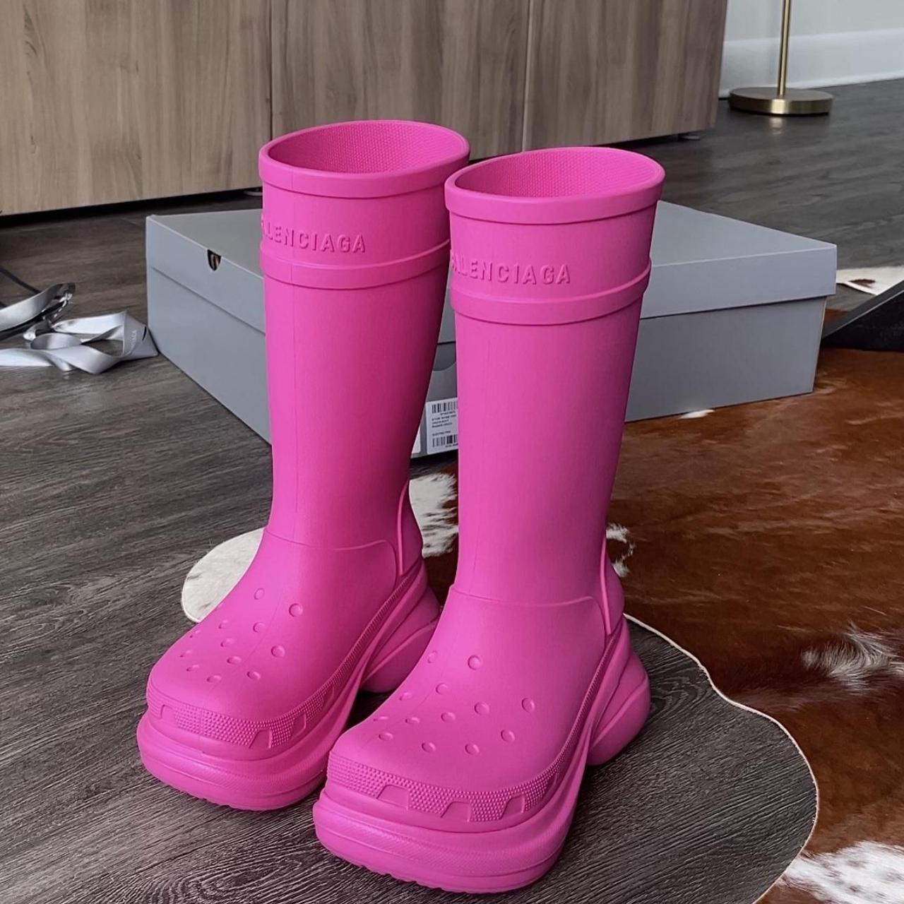 Womens Cagole 90mm Boot in Fluo Pink  Balenciaga US