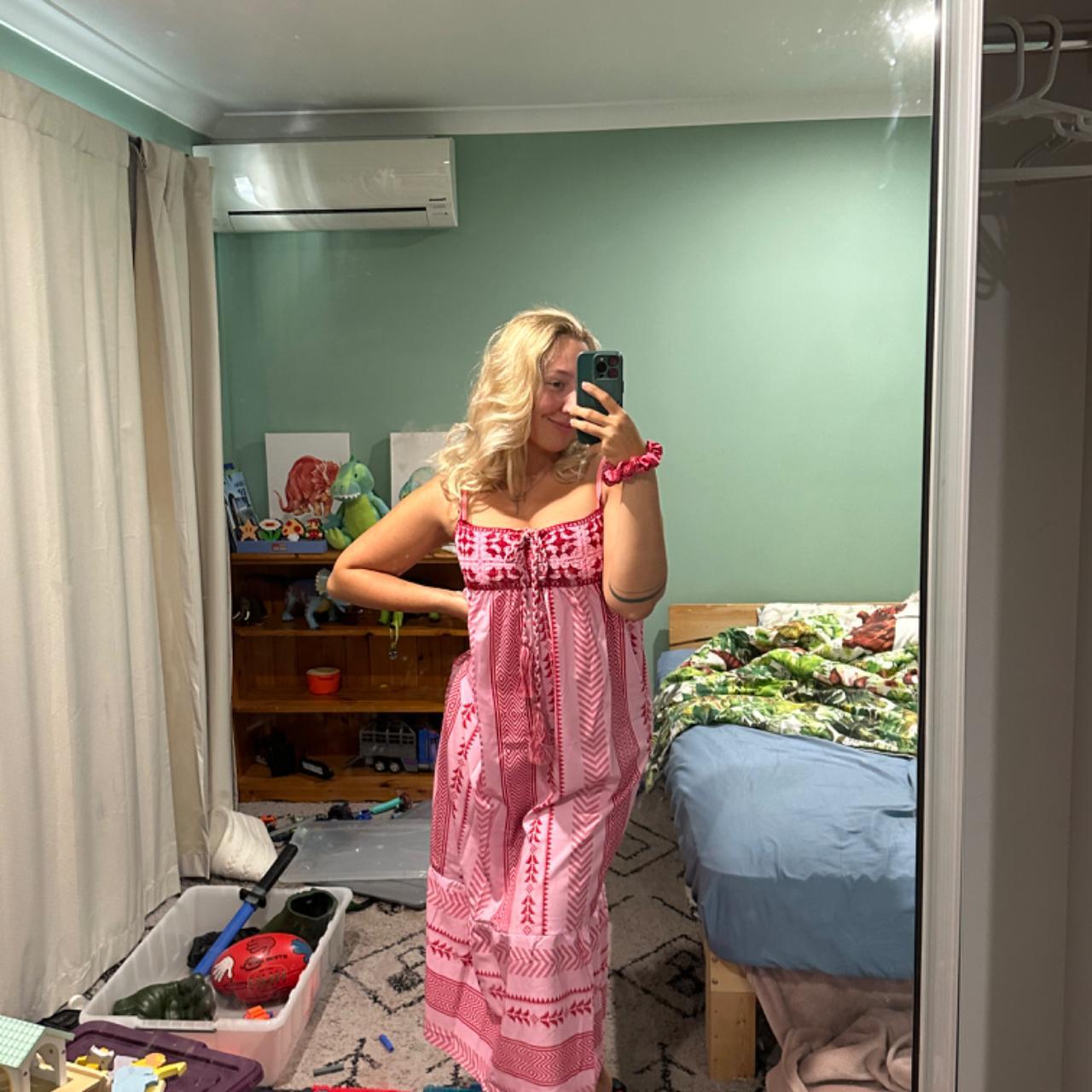Pink long dress urban Depop