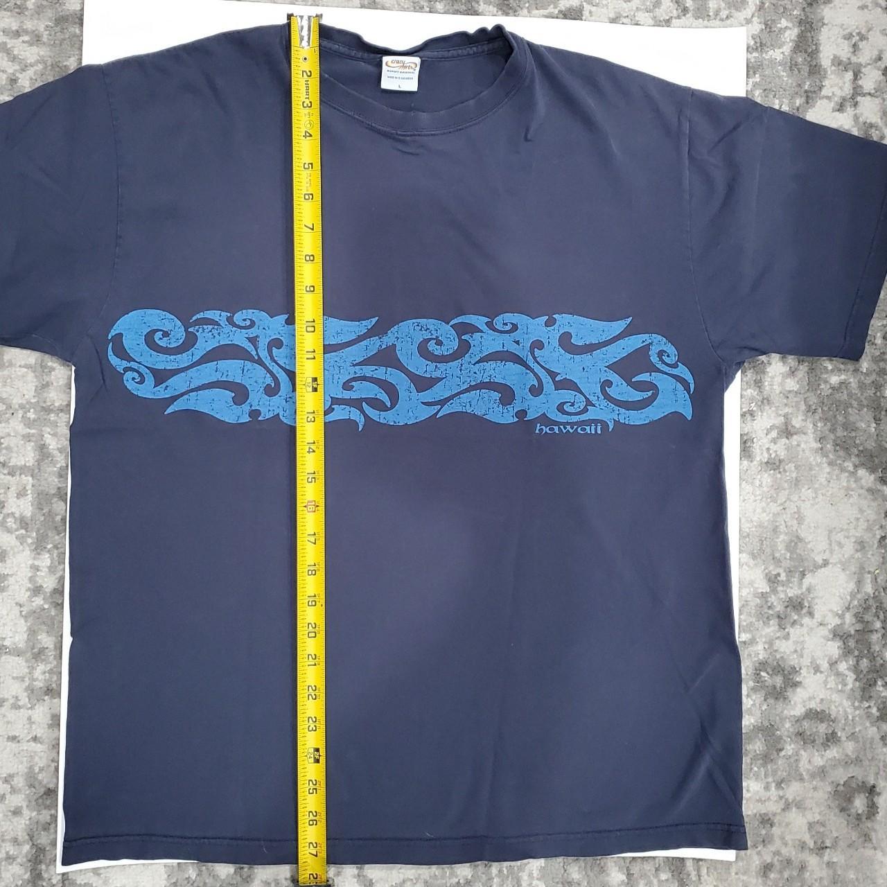 Crazy Shirts Men's Blue and Navy Tshirt Depop