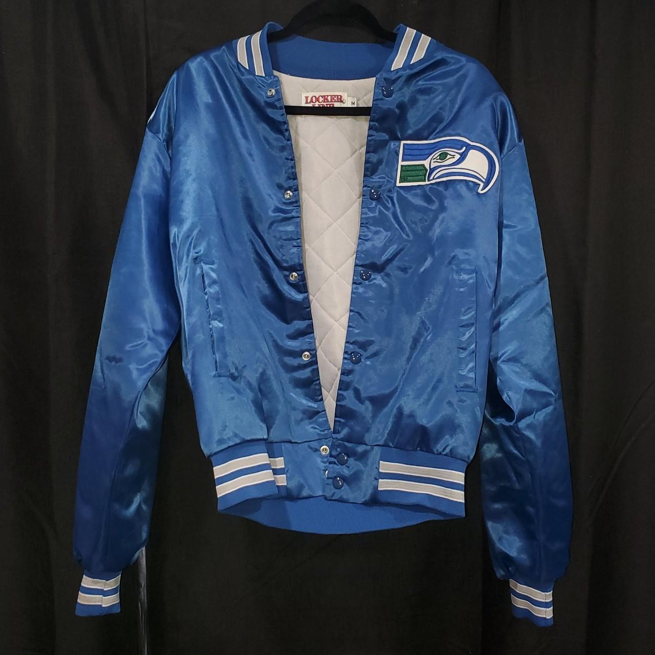 Locker Line, Jackets & Coats, Vintage Seattle Seahawks Jacket Tag Xl  Bomber Snap Locker Line Blue Usa